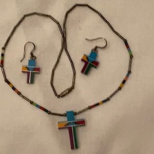 Southwest style necklace and earrings